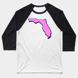 Pink Florida Outline Baseball T-Shirt